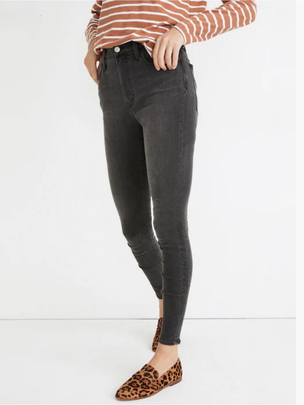 Madewell Roadtripper Black Washed High-Rise Skinny Jeans